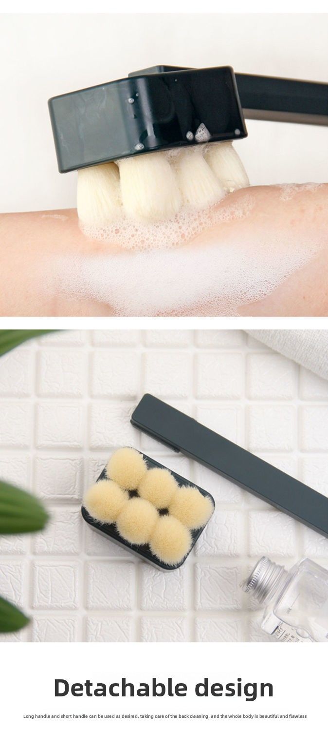 Bathing Long Handle Soft Bristles Non-irritating To Skin Women's Bath Scrubbing Towel Back Scrubber Body Brush_voghion.com