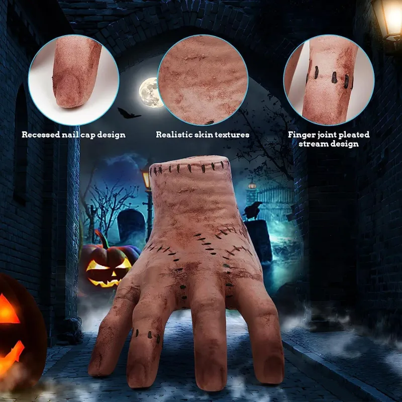 Halloween Horror Props Broken Hands Horror Wednesday Thing Hand Toy Latex Figurine Home Decor Desktop Crafts Party Costume Prop_voghion.com