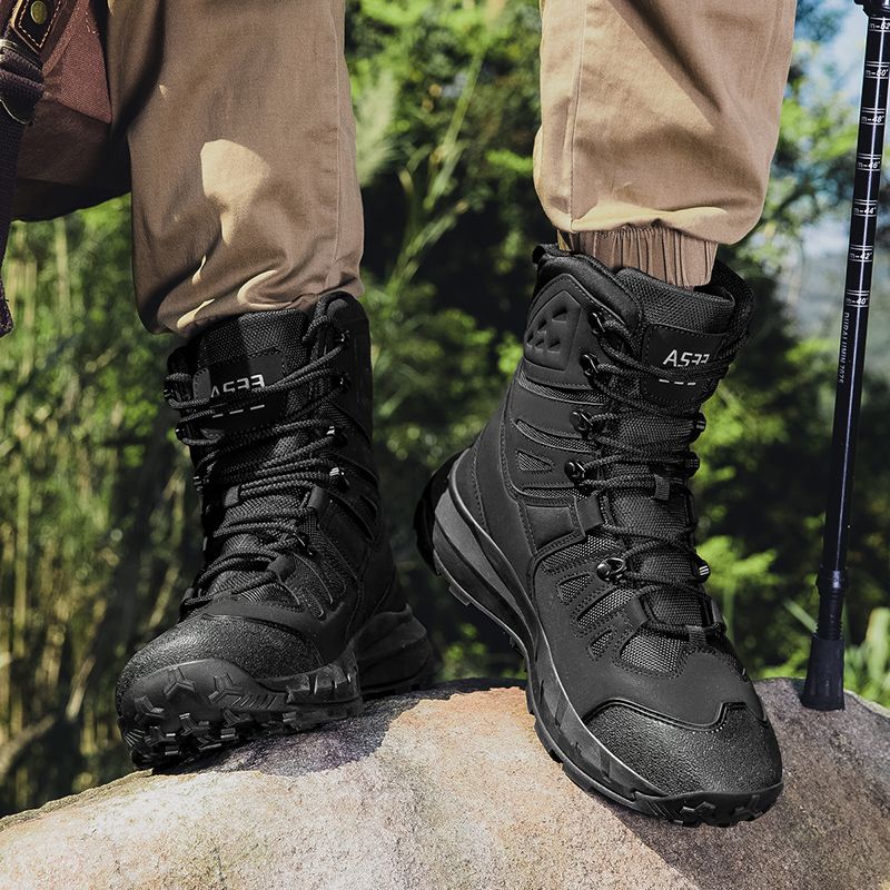 Herren Outdoor-Kletterschuhe Wanderstiefel Rutschfeste, verschleißfeste, wasserdichte, atmungsaktive Sportstiefel in großer Größe_voghion.com