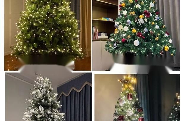 Árvore de Natal com controle remoto, 100m de fio de cobre com luzes LED verdes, céu estrelado._voghion.com