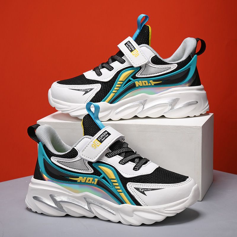 Podzim Zima Velcro Kůže Double Mesh Sportovní a Ležérní Pro dětskou obuv_voghion.com
