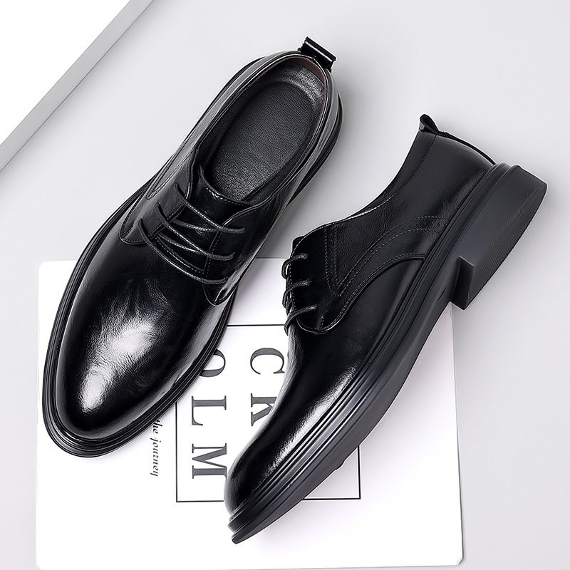 Leder leder business formale kleid beste mann schwarz casual hochzeit anzug atmungsaktiv England bräutigam herren schuhe_voghion.com