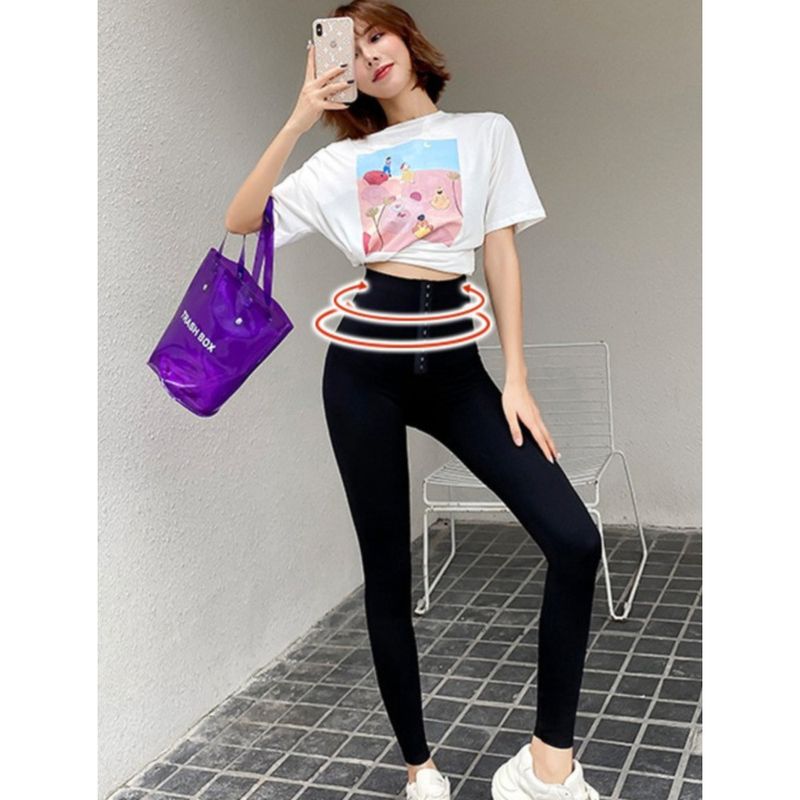 Gainant ventre plat à cinq points avec fermeture boutonnée, pantalon de yoga à trois points et dix boutons, soutien-gorge push-up pour femme_voghion.com