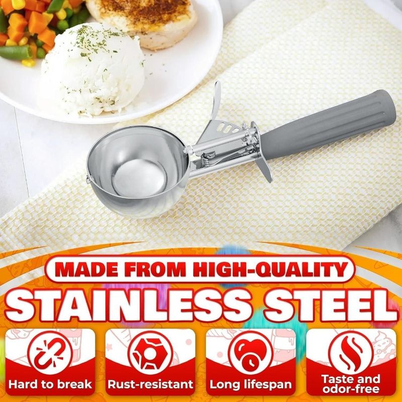 Desserts Tool 8 Trigger Release And Clea With Scoop For 4 Cream Easy Ice Cookies Steel Oz Stainless To Baking Durable Versatile_voghion.com