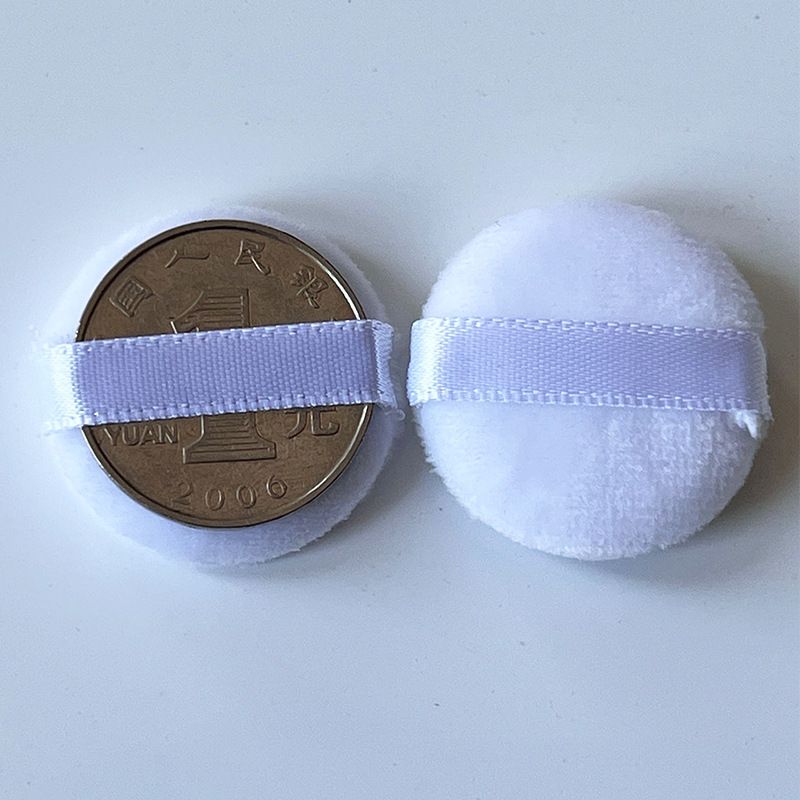 Super Soft Crystal Velvet Black Short Hair Cushion Sponge Small Round Dry Setting Loose Powder Puff_voghion.com