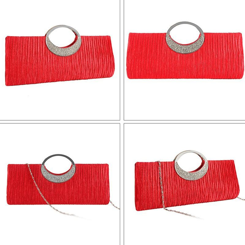 Lihao Damen-Clutch mit Strasssteinen, Satin, plissiert, für Abendpartys, Handtasche, Beige_voghion.com