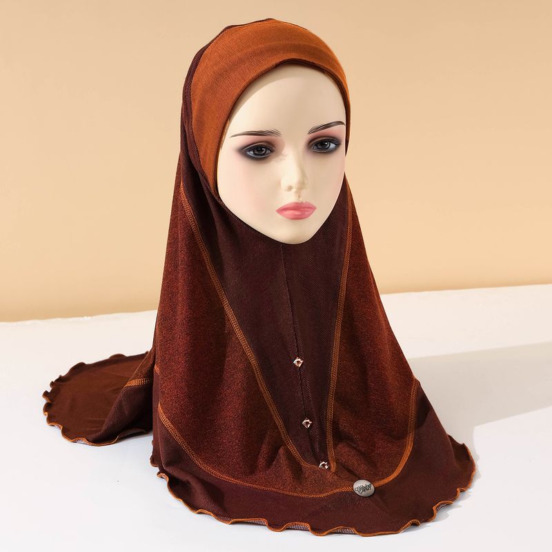 Women's Hijab summer new headscarf denim contrast color stitching style pullover headscarf ladies headscarf_voghion.com