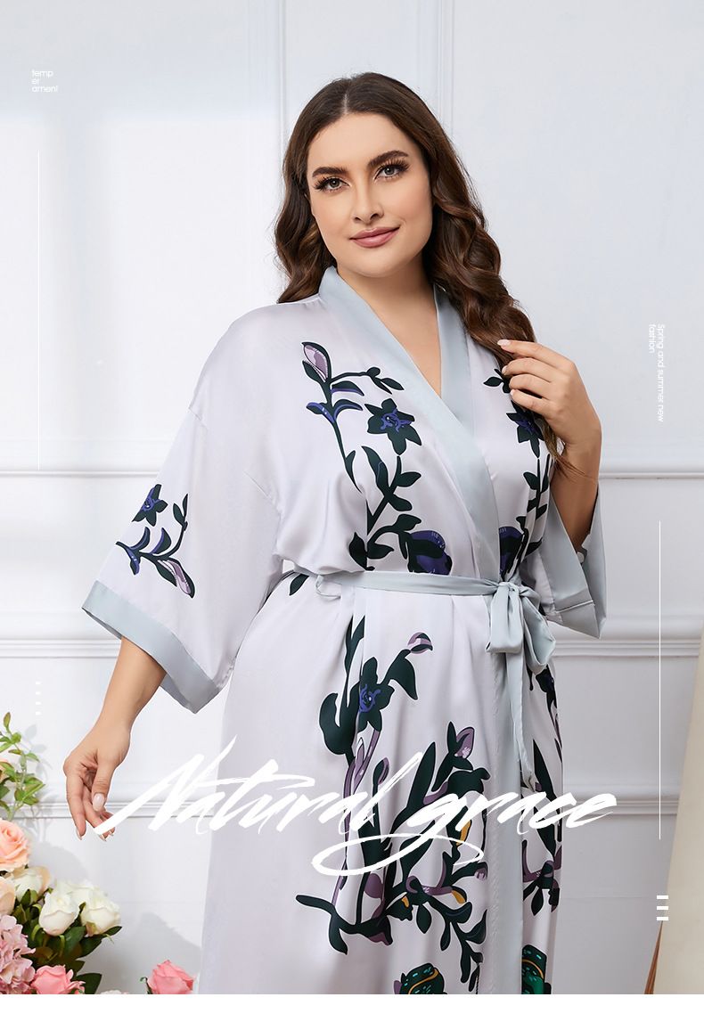 Sömn Damkläder Stora Pyjamasar Nya Satinpyjamas Dam Sommar Lätt Lyxigt Issiden Sval Nattlinne Badrock Hemkläder_voghion.com