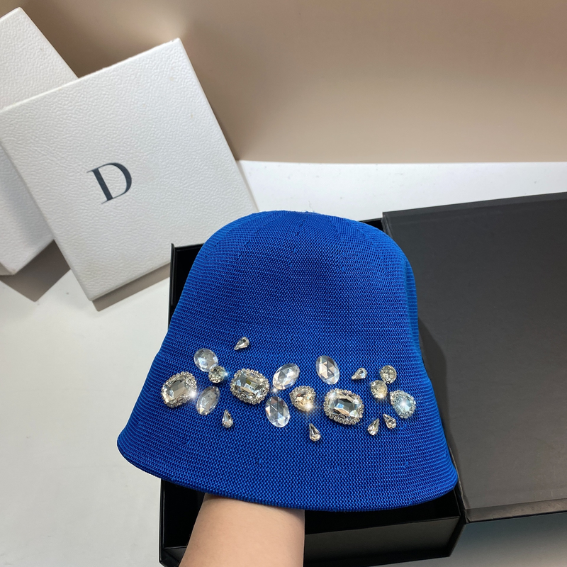 2025 Koreanische Promi-Stil Schwere Strass Eis Seide Eimer Frühling Sommer Dünne Atmungsaktive EINE Version Gesicht Abnehmen Fischer_voghion.com