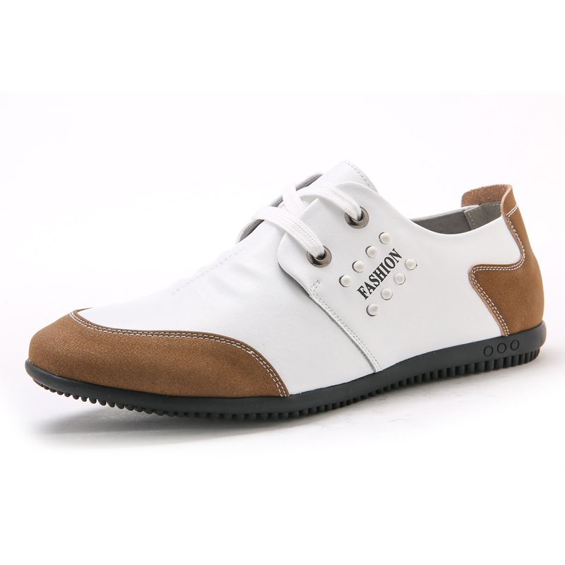 Mocassini casual da uomo Euro Step con lacci, quattro stagioni, in pelle, comodi e morbidi, per ragazzi_voghion.com