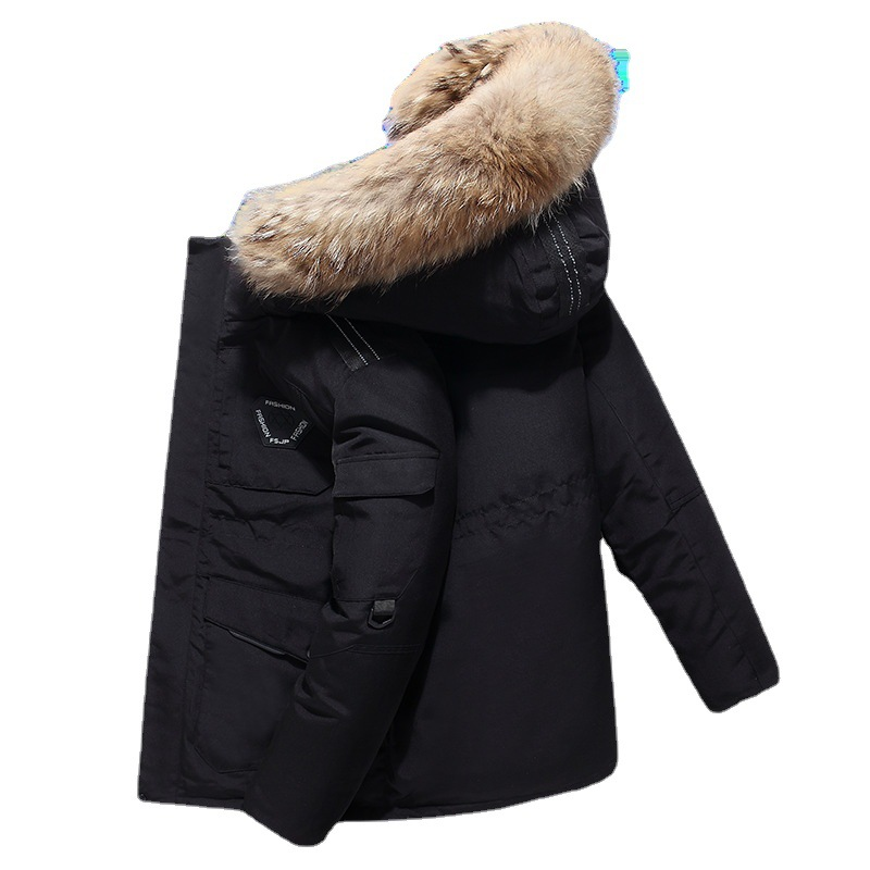 Running Man Down Jacket Same Style For Men And Women Couples Korean Parka Workwear Pockets Fleece Lined Thickened Winter_voghion.com