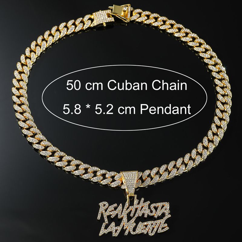 Collana in lega hip-hop alla moda europea e americana INS con ciondolo a lettera esagerata, accessori di marca alla moda personalizzati_voghion.com