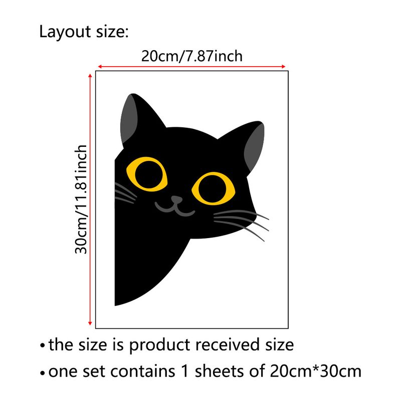 Schwarze Katze Cartoon Cover JS-N WC Dekoration Wandaufkleber_voghion.com