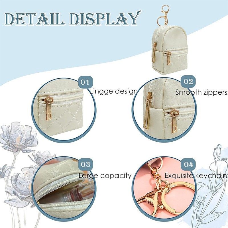 Coin Purses & Holders In stock cute PU leather small school bag keychain can store key chain bag pendant gift_voghion.com