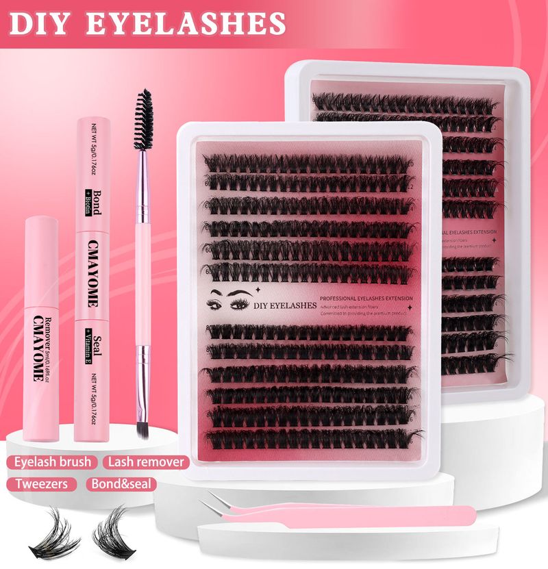 Beleza e saúde faça você mesmo cílios postiços estendidos terno cabelo único cluster 10-16 mm comprimento cílios mistos_voghion.com