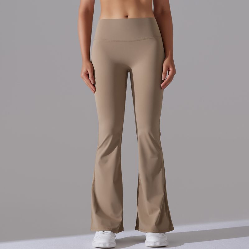 Kadın geniş bacak pantolon kalça yoga çan dipleri, yüksek bel eğlence spor pantolonları_voghion.com