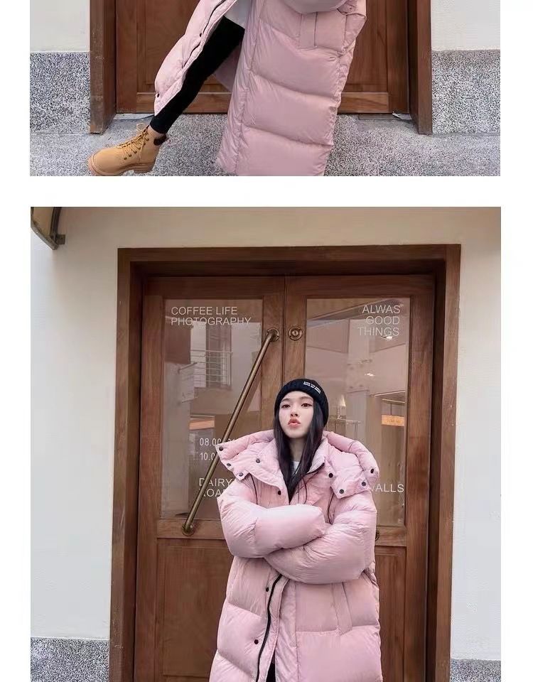 Women's Oversized Hooded Long Puffer Coat Winter Warm Thick Down Alternative Jacket With Pockets (Pink, Black, Khaki, Beige)_voghion.com