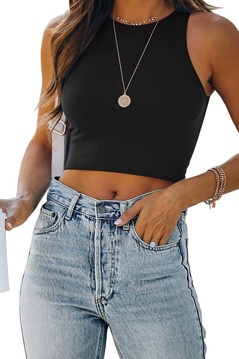 Corsetto aderente ed elasticizzato da donna, stile estivo, sexy, alla moda, semplice, tinta unita, senza maniche, stile streetwear, stile gotico_voghion.com