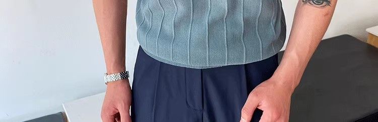 Férfi ruházat Póló férfi nyári új kerek nyakú póló félujjú férfi rövid ujjú vékony változatú alsó ing gyapjú póló_voghion.com