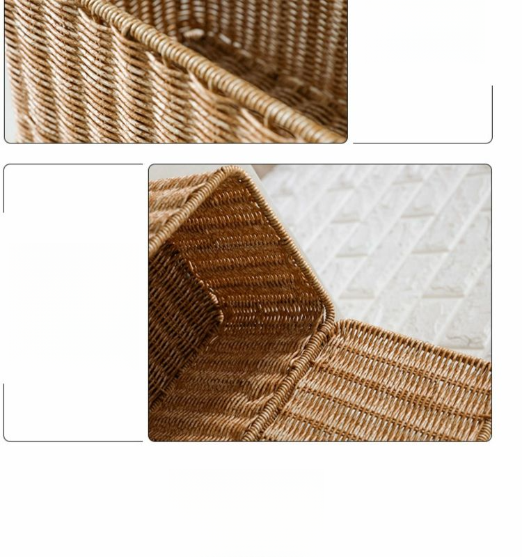 Boîte Pulan de style européen avec couvercle pour chambre à coucher, organiseur de vêtements, panier d'extérieur en rotin tressé, armoire_voghion.com