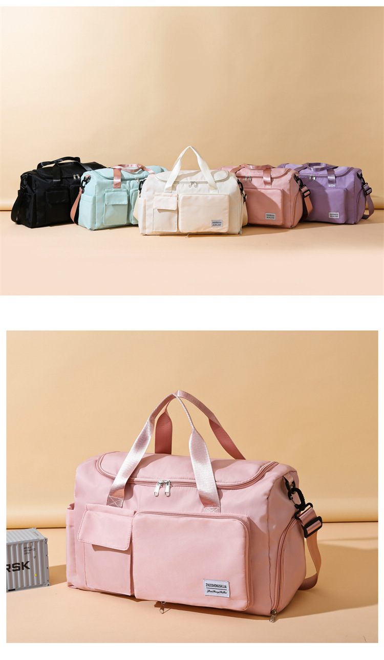 Borsa da viaggio con separazione per asciutto e bagnato, borsa fitness, scomparto indipendente per scarpe, scomparto pieghevole per borsa da consegna_voghion.com