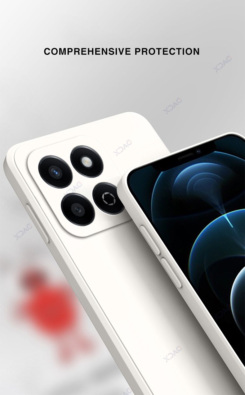 Luxury Square Liquid Silicone Phone Cases for Honor X7C Full Soft Protective Back Cover HonorX7C Original Shockproof Armor Shell_voghion.com