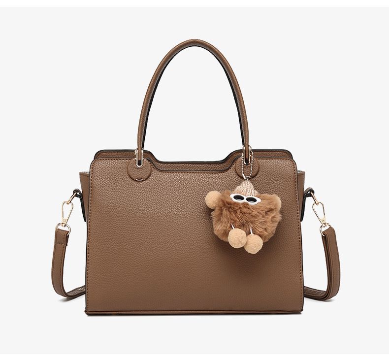 Ensemble de sacs bandoulière tendance pour femme - Sac à main bandoulière 3 pièces en cuir PU avec fermeture éclair, design multi-compartiments, coloris noir/marron foncé_voghion.com