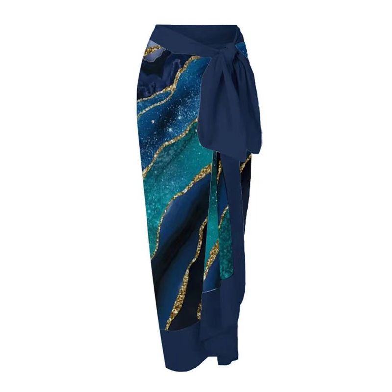 Roupas femininas, maiô feminino, conjunto de biquíni, saia conservadora que cobre a barriga, saia de praia de chiffon, saia envolvente, spot_voghion.com