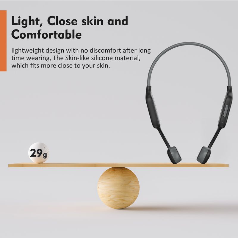PARAMITA Echte Knochenleitungskopfhörer Bluetooth Drahtlose Ohrhörer Wasserdichtes Sport-Headset mit Mikrofon für Workouts_voghion.com