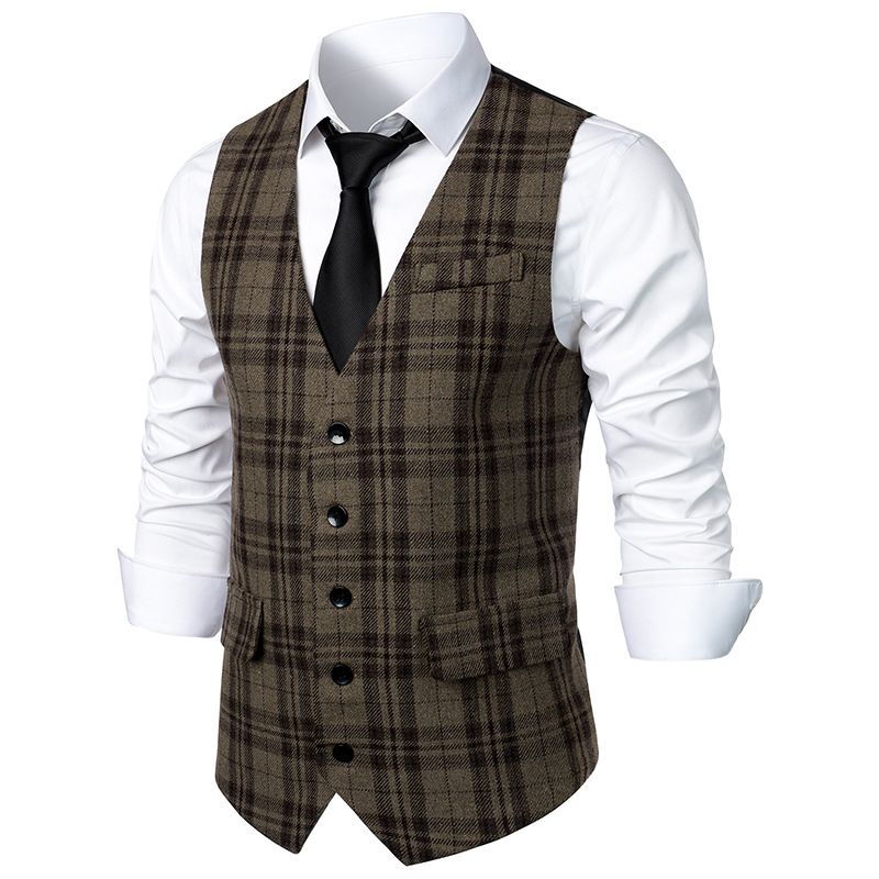 Heren middeleeuws vintage vest, casual slank vest voor heren_voghion.com