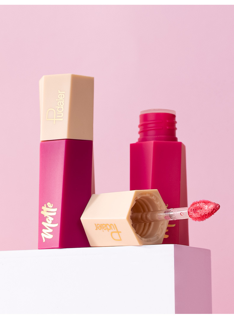 Pudaier 14 Farben Samt Matt Lippenstift Antihaft-Cup Lipgloss Lippenstift Samt Textur_voghion.com
