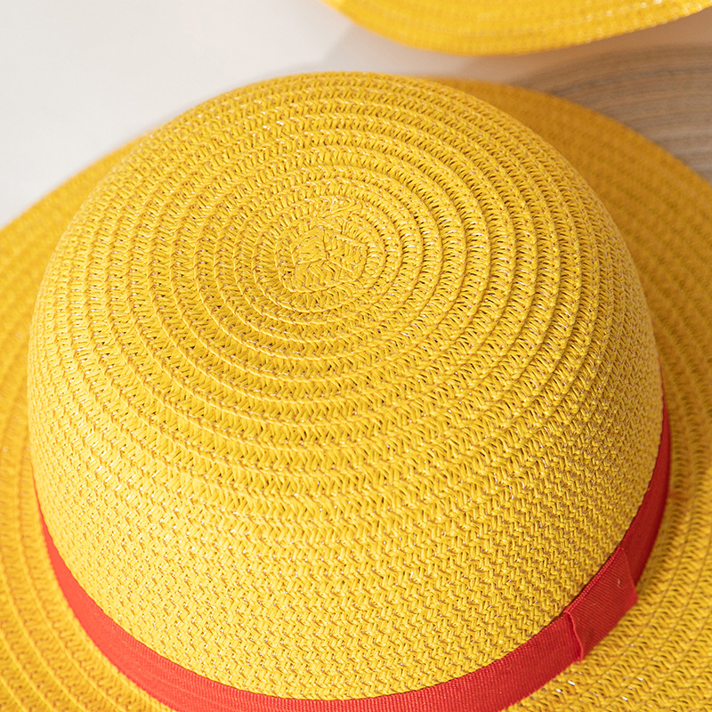 Luffy chapeau de paille Anime dessin animé Cosplay casquettes accessoires été chapeau de soleil parasol Parent-enfant chapeau Luffy chapeau pour femmes hommes_voghion.com
