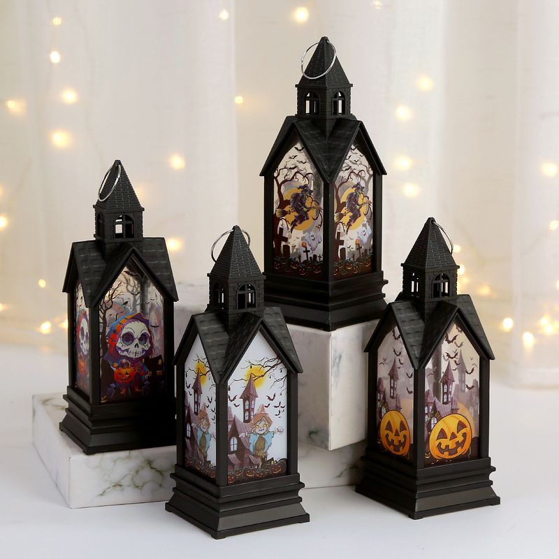 LED Halloween Castle Ghost Candle Light - Spooky Party Decor With Witch, Scarecrow, Pumpkin & Skeleton Designs - Battery_voghion.com