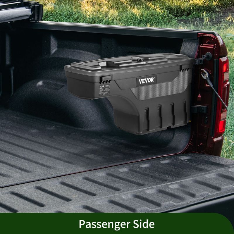 VEVOR Truck Bed Storage Box, Lockable Lid, Waterproof ABS Wheel Well Tool Box 6.6 Gal/20 L with Password Padlock, Compatible with Dodge Ram 1500 2019-_voghion.com