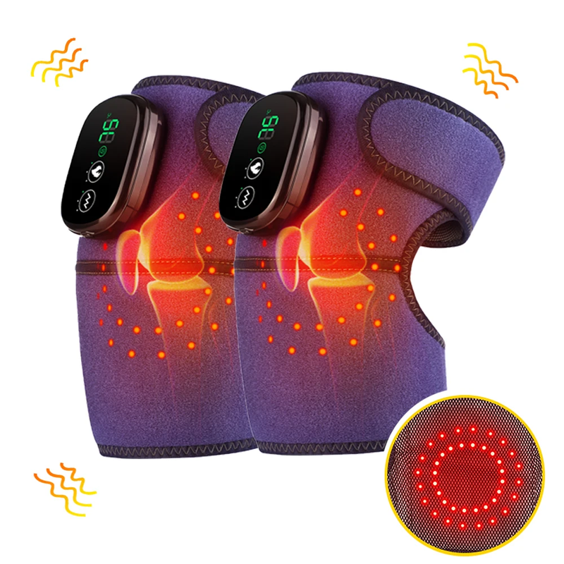 Cuscinetto riscaldante elettrico Massaggio vibrante Massaggiatore wireless IR Temperatura ginocchio Supporto termico per articolazioni gambe Circolazione sanguigna_voghion.com