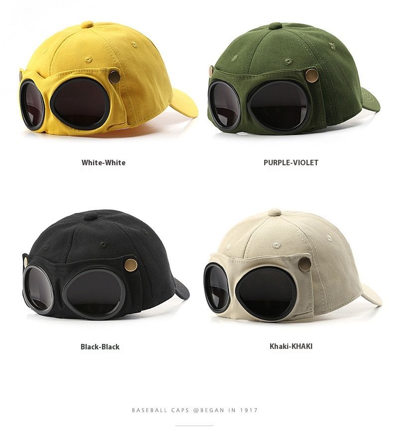 Pilot hat tide ins personalized glasses duck tongue hat men sunglasses sunshade summer hundred with_voghion.com