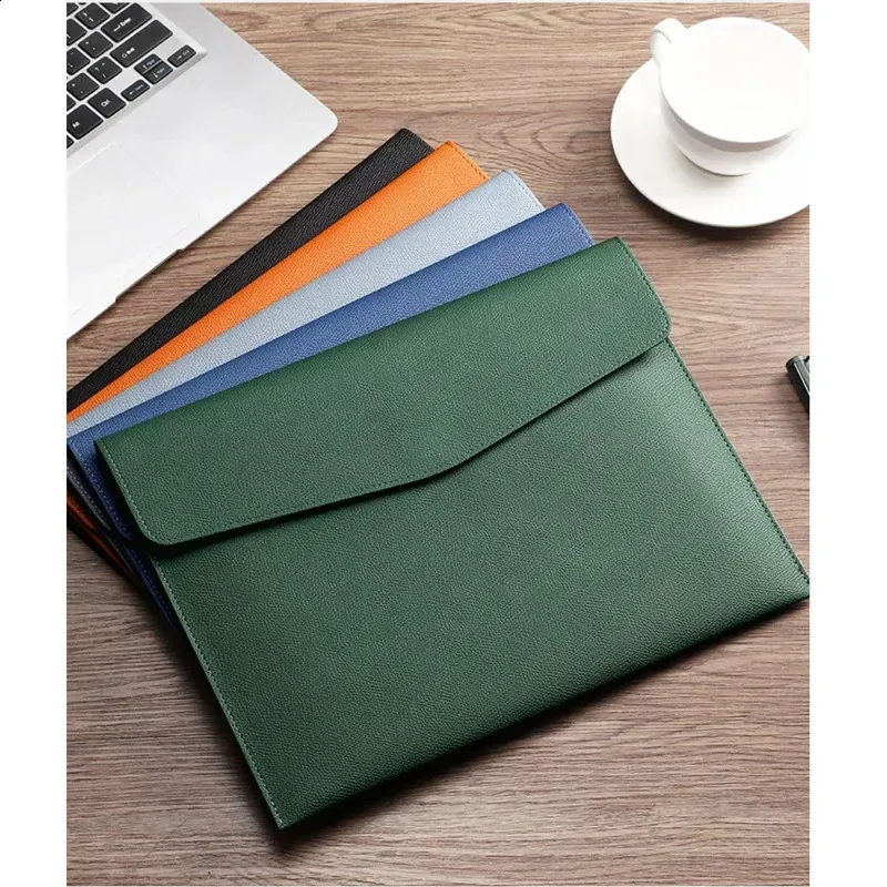 Personalizza Nome Multifunzione Ufficio Documenti A4 File Pouch Pu Saffiano Pelle Busta Borsa Business Conferenza_voghion.com