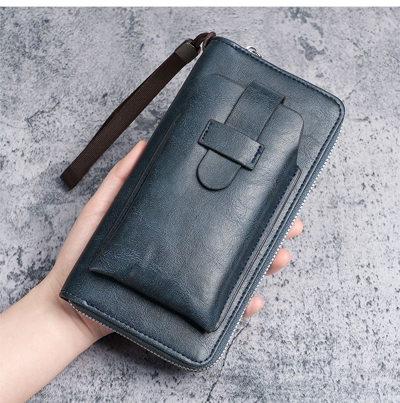 Carteira masculina longa nova carteira multi slots para cartão carteira dois em um zíper empresarial multifuncional bolsa para celular_voghion.com
