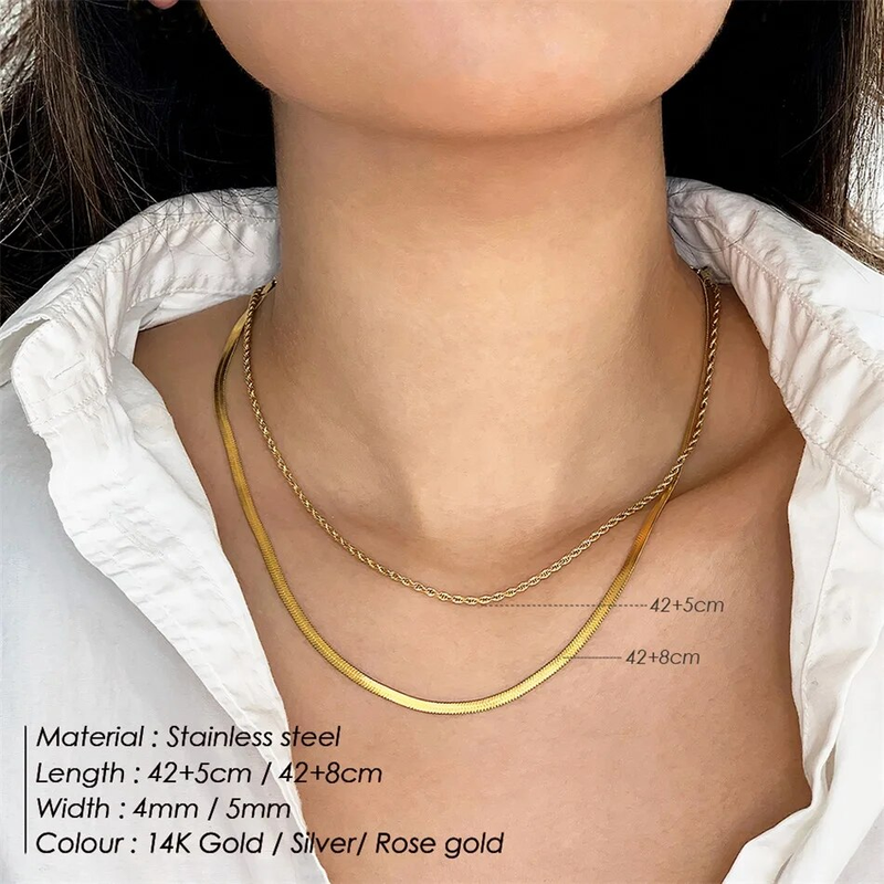 2025 Nouveautés eManco Collier Empilable Plusieurs Femmes Minces 316 Chaîne En Acier Inoxydable Bijoux_voghion.com