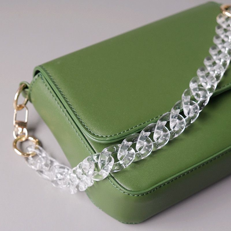 Accessori per borse da donna, decorativi, trasparenti, in resina acrilica spessa, tracolla singola, catena per telefono_voghion.com
