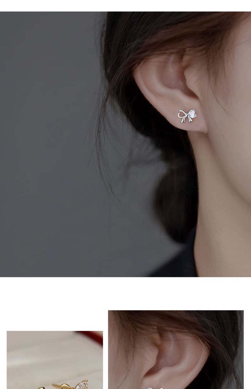 Tiqi's Niche Design Butterfly Knot Oorbellen Dames S Puur Zilver Eenvoudig En Compact Liefde Sprankelend Zirkonium Veelzijdig_voghion.com