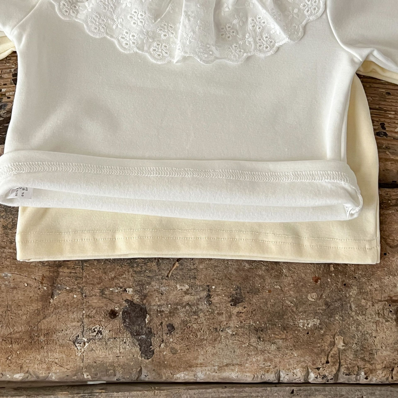 Abbigliamento per bambini Camicia per bambina in cotone ad alta elasticità con base in pizzo e top in morbida pelle per bambini_voghion.com