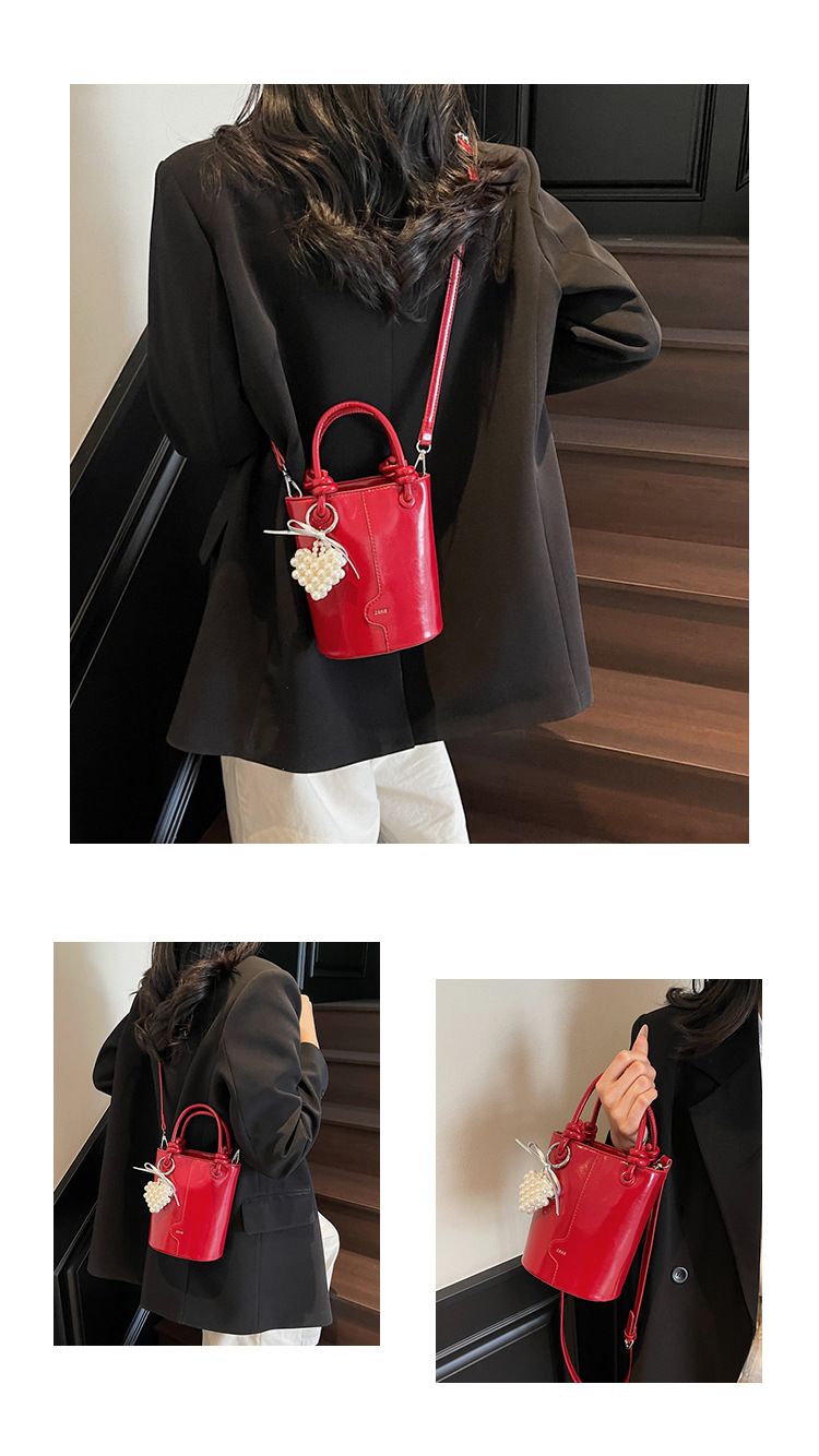 Women's Bucket Bag Stylish Silver Spice Single Shoulder Crossbody Bag With Retro Texture Carrying Bucket Bag_voghion.com