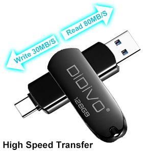 DIDIVO USB-C-Flash-Laufwerk 512 GB/256 GB/128 GB/64 GB 2-in-1 OTG USB 3.0-Daumenlaufwerk Dual-USB-C-Speicherstick Hochgeschwindigkeits-Jump-Drive Fotostick_voghion.com