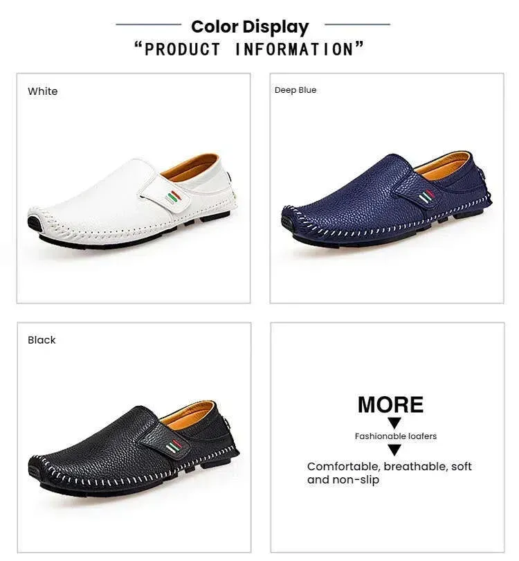 Foreign Trade Handmade Stitched Mark Line Loafers Extra Large Casual Men's Shoes_voghion.com