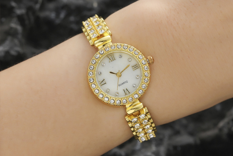 Temperament Women's Watch Women's Watch Simple Fashion Round Diamond Set Small Dial_voghion.com
