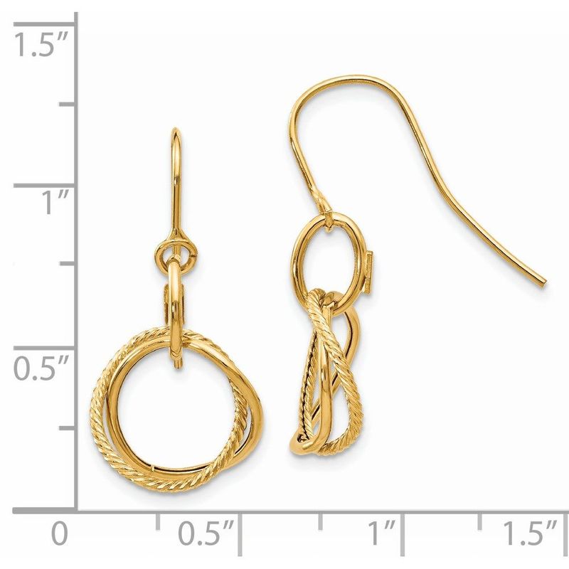 14K Small Twisted Circle Shepherd Hook Earrings_voghion.com