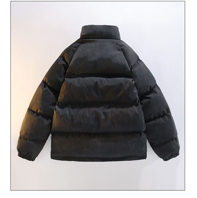 Trendy Couple's Vintage-Inspired Puffer Jacket - Winter-Ready Thickened Quilted Coat With Stand Collar For Casual Wear_voghion.com