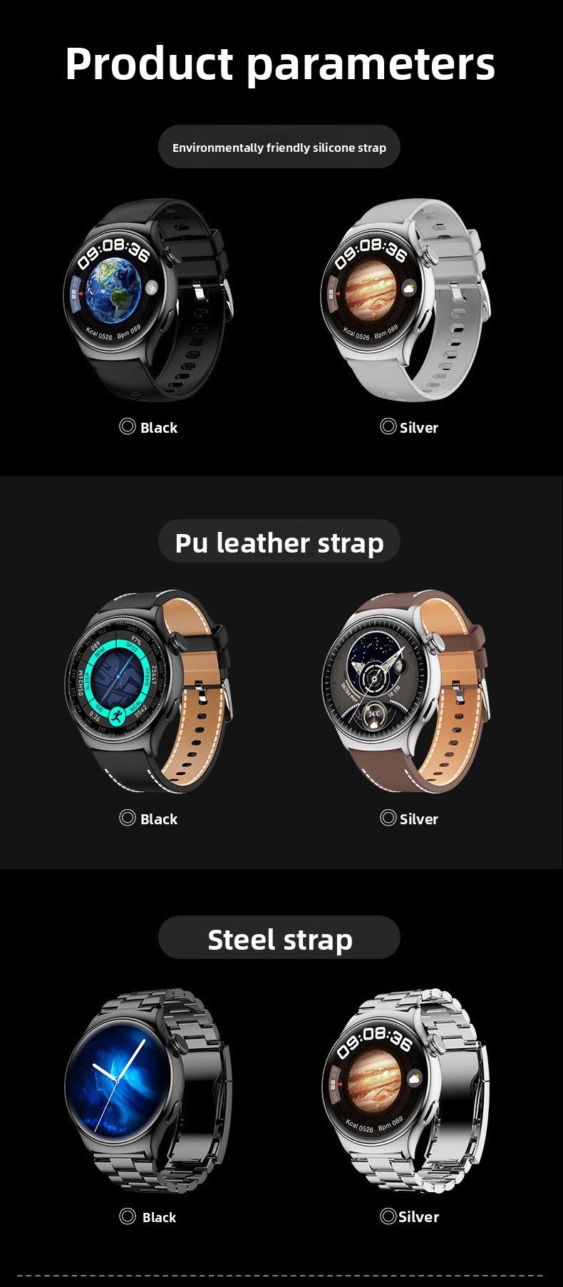 New WATCH Smart Heart Rate Blood Pressure Voice Offline Payment Bluetooth Phone Multi-Function Sports Watch_voghion.com
