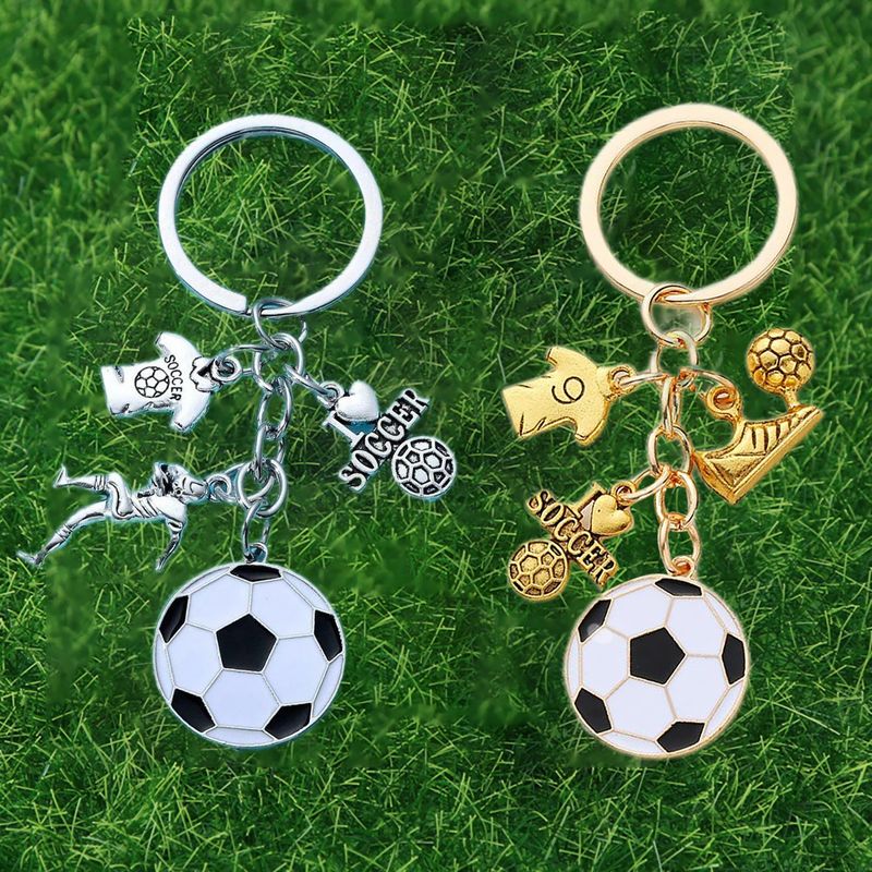 New Football Player Enthusiast Commemorative Sports Ball Keychain Gift For Brothers And Friends_voghion.com